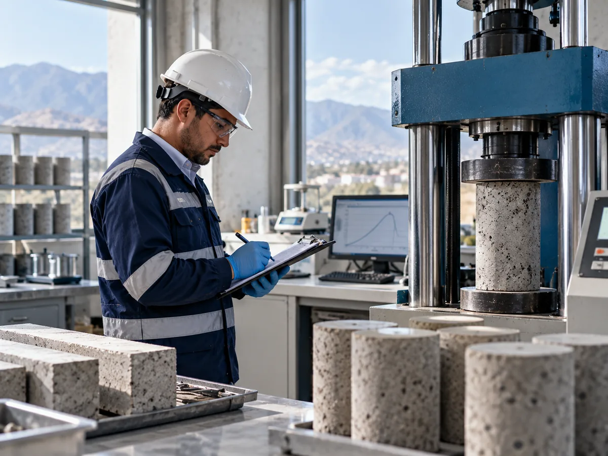 Muestras y moldes para ensayos de concreto