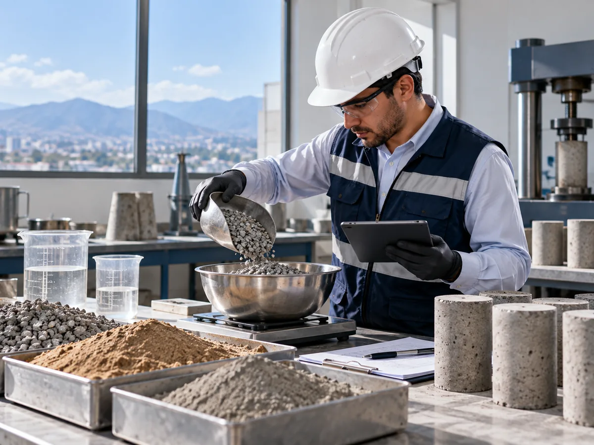 Materiales y equipos para diseño de mezclas de concreto
